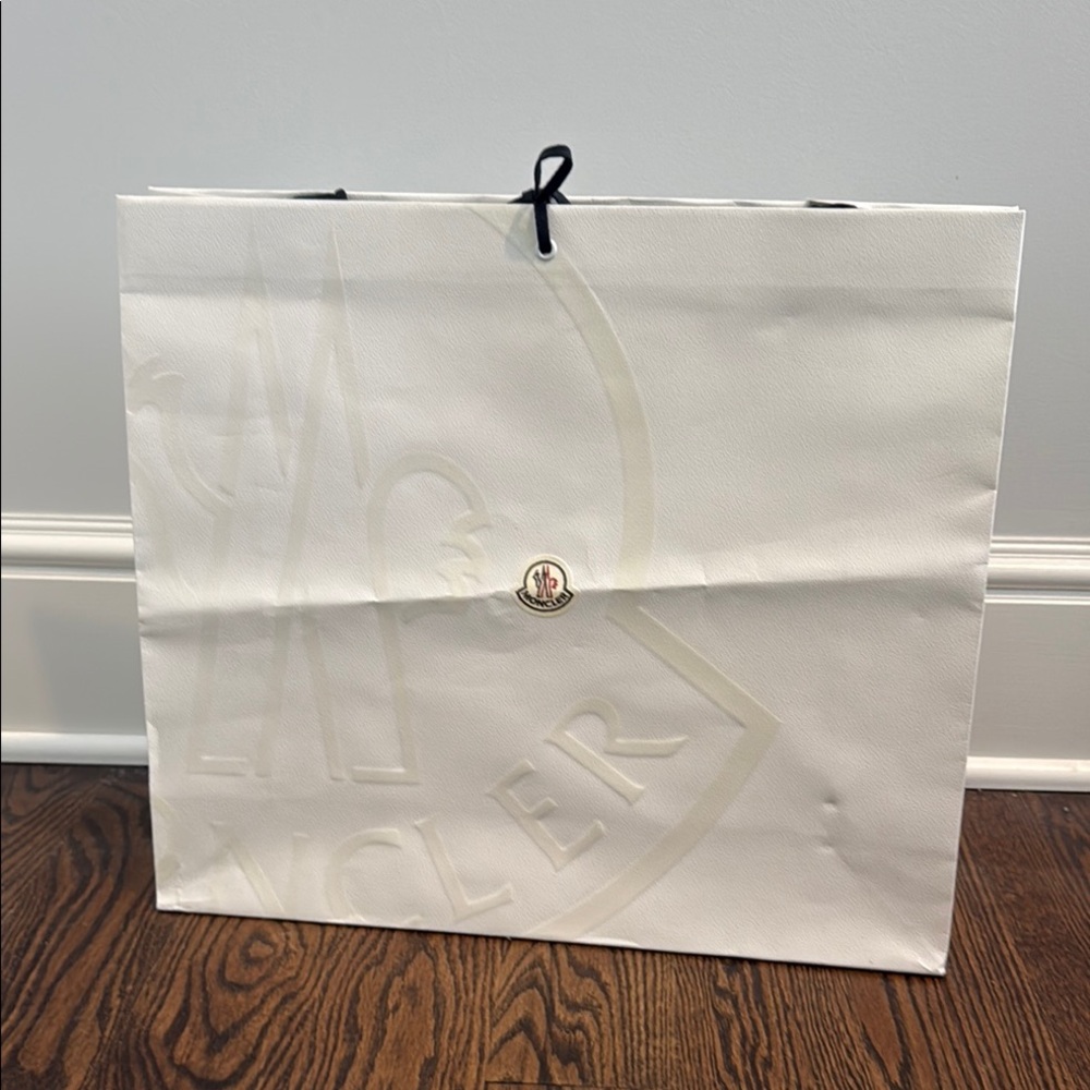 Moncler White Designer Shopping Tote